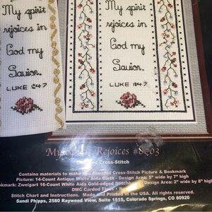 New cross stitch kit of Bookmark & Picture